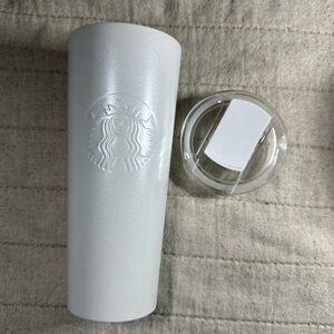 Starbucks Pearl White Tumbler with Clear Lid